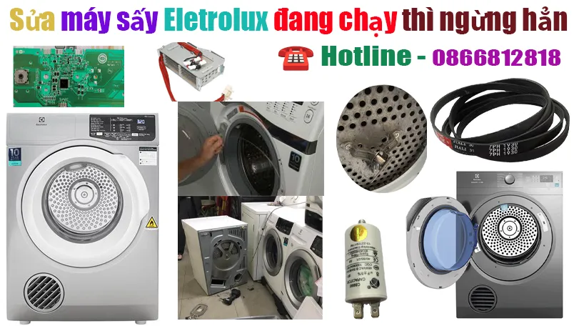 SỬA MÁY SẤY QUẦN ÁO Electrolux đang chạy thì dừng